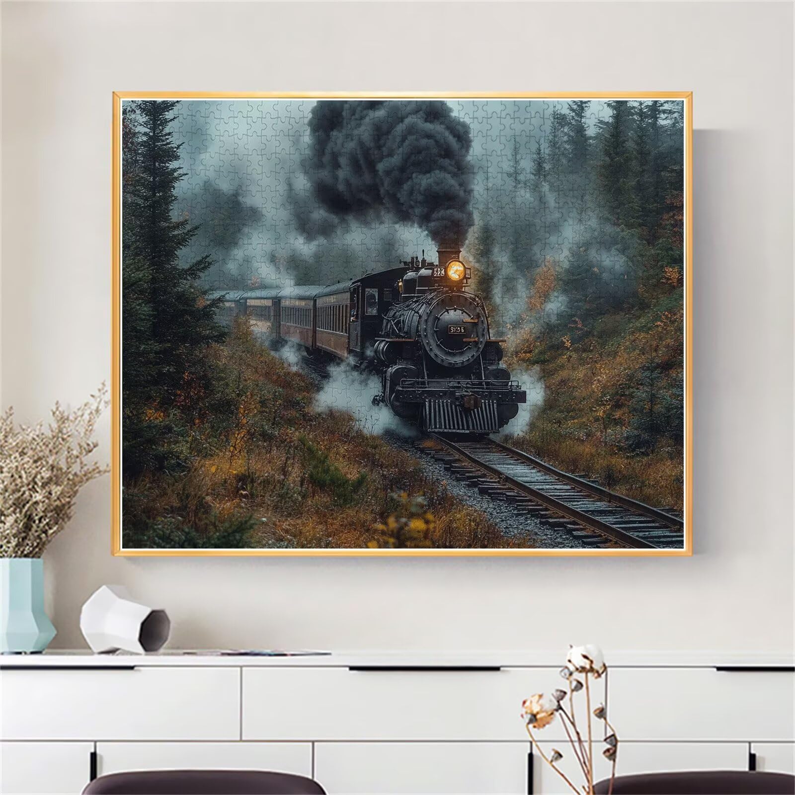Zug Puzzle für Erwachsene Kinder Anspruchsvoll 5000 teile Impossible Klassische Puzzles Schwer Landschaft ab 8 9 10 Jahre Mädchen Jungen Jigsaw Kunst Educa,für Dekoration und Geschenke 105x156cm t-363