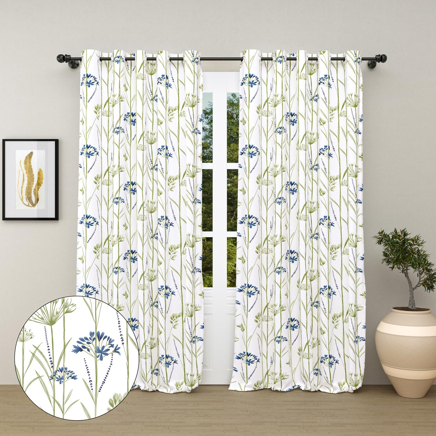 haus & kinder 100% Cotton Curtains Set of 2 for Bedroom Living Room | Decorative Window Door Curtains with Eyelet Rings (5ft x 7ft) | Wild Whisper Blue | Summer Spring Collection 2024 (B0D17SKL68) Amazon Price History, Amazon Price Tracker