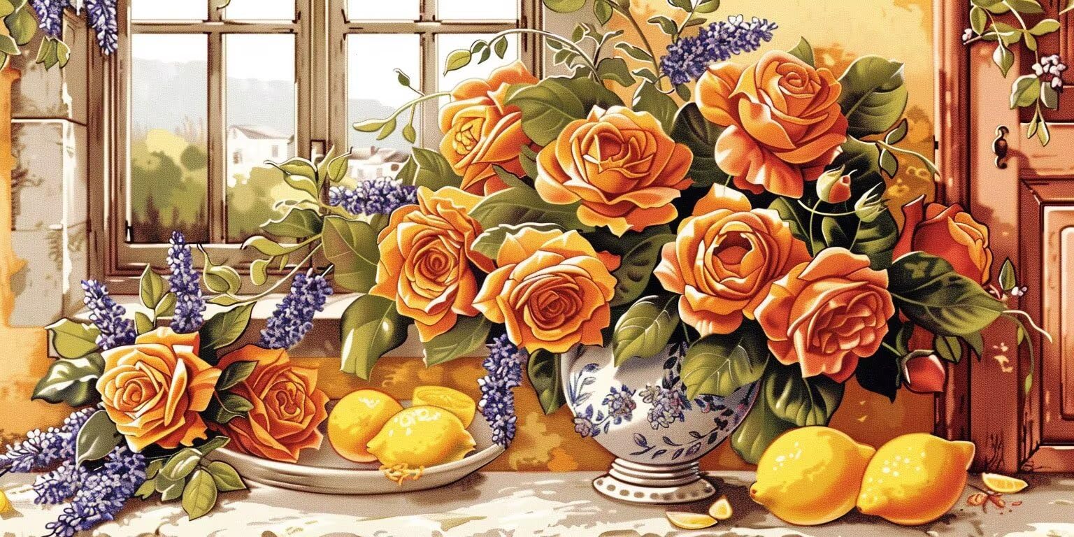 Peinture diamant 5D fleurs de citron | Idée cadeau créative - 8