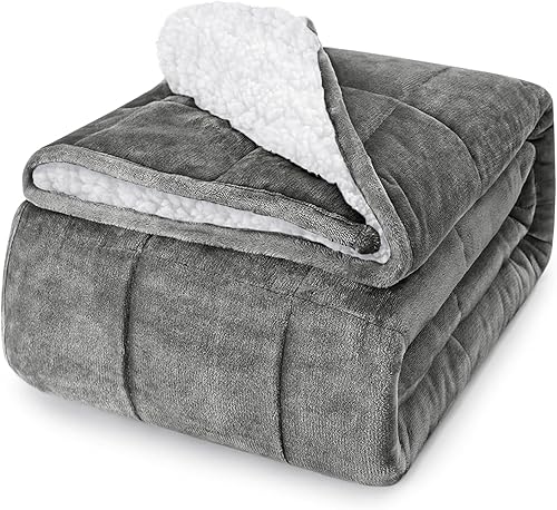 Miniatura 55 de yescool - Manta con peso, 20 libras, para adultos, fresca, transpirable, con cuentas de cristal prémium, lavable a máquina, para dormir, 190-210