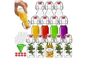 4oz Glass Bottles with Durable Airtight Lids (12 Pack)