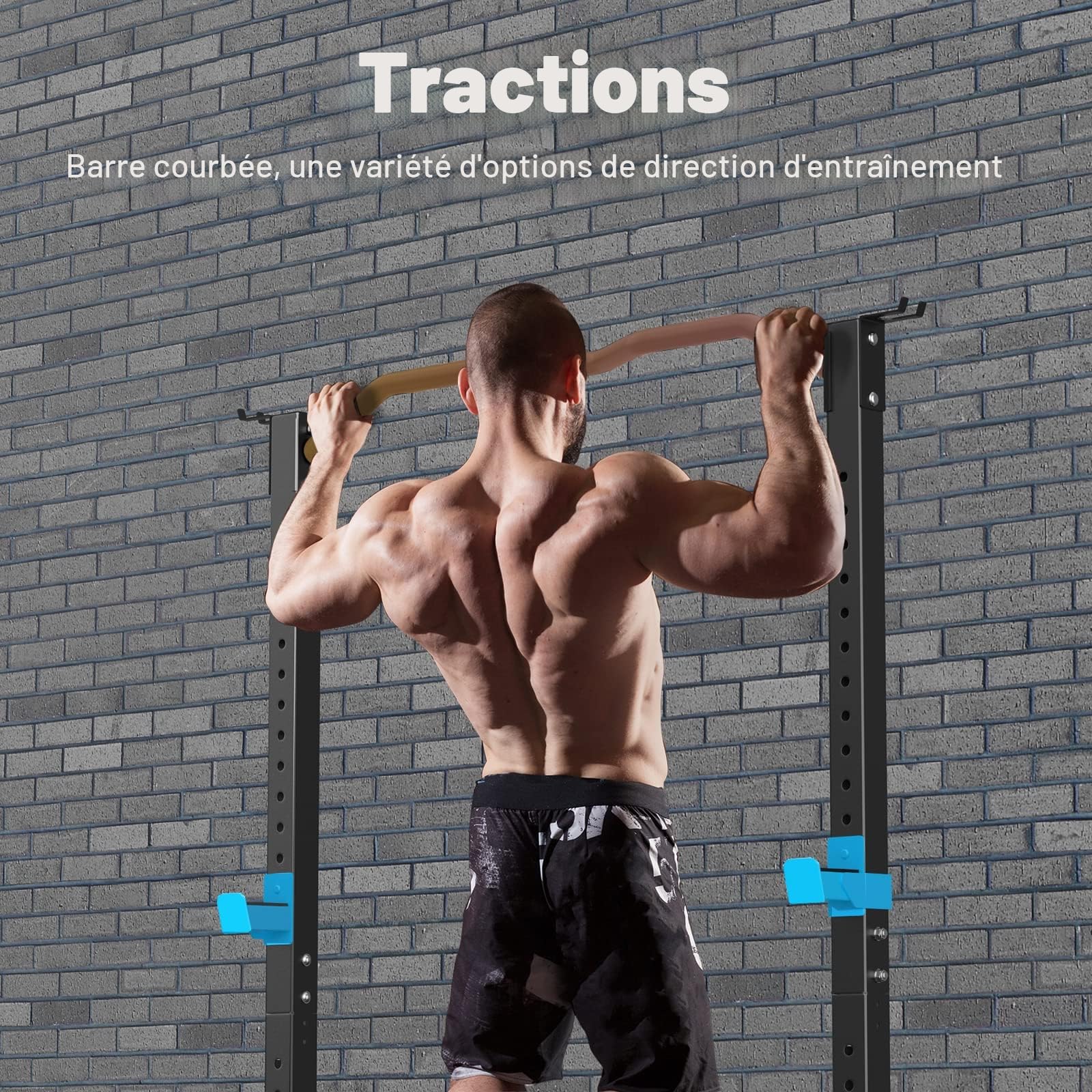 WINNOW Squat Rack Cage de Force hautement mobilisable avec Barre de Traction, Multifonction Home Gym Power Tower entraînement en Force Squat Grill Barbecue