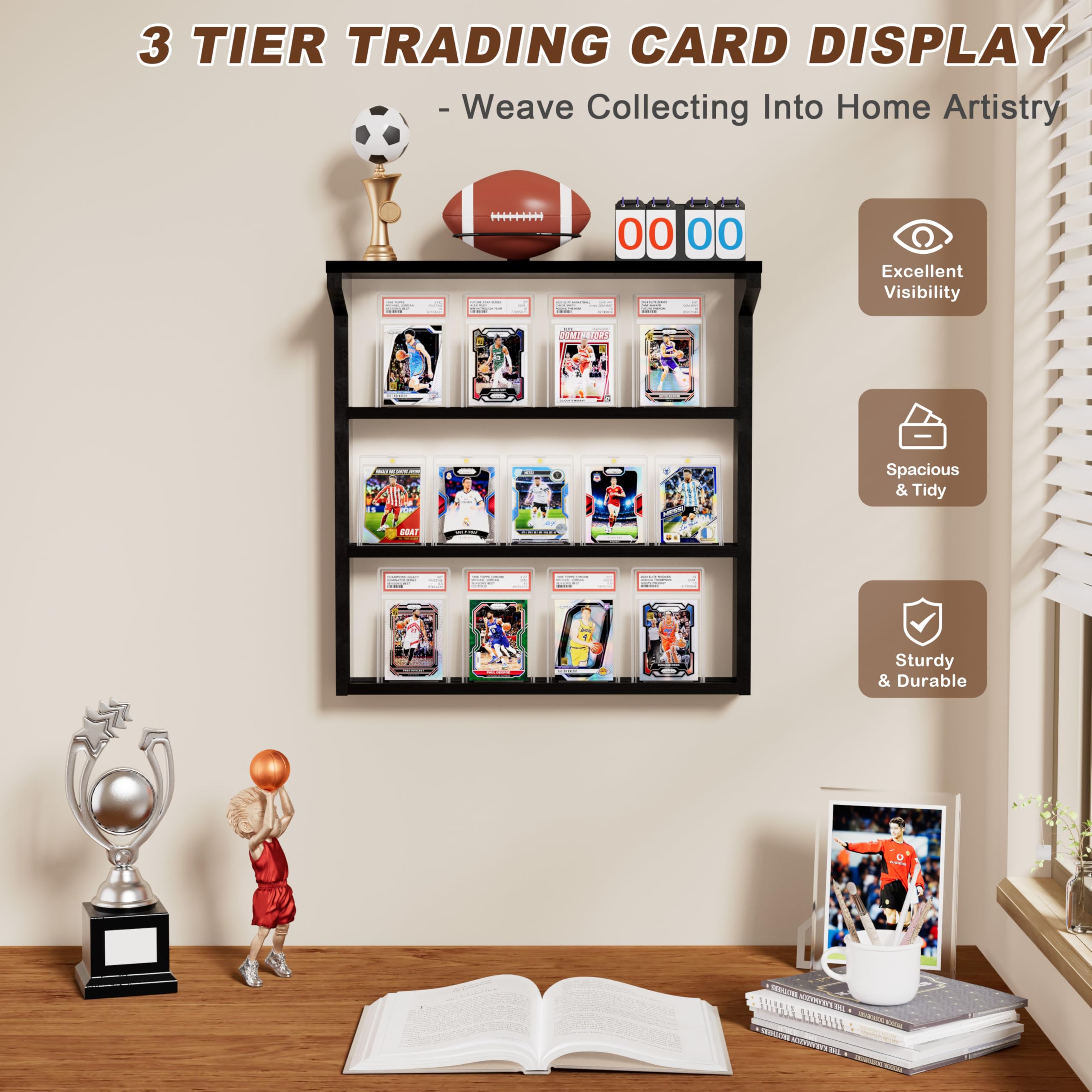 Triple Graded Card Premium Acrylic Standing Display Frame Case PSA CGC