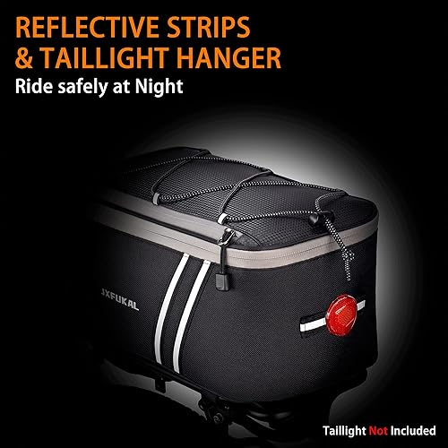 Miniatura 6 de JXFUKAL Bolsa trasera para bicicleta con cubierta de lluvia, 7L9L10L12L Bolsa de sillín de bicicleta Ebike Bolsa de ciclismo Alforja de maletero con