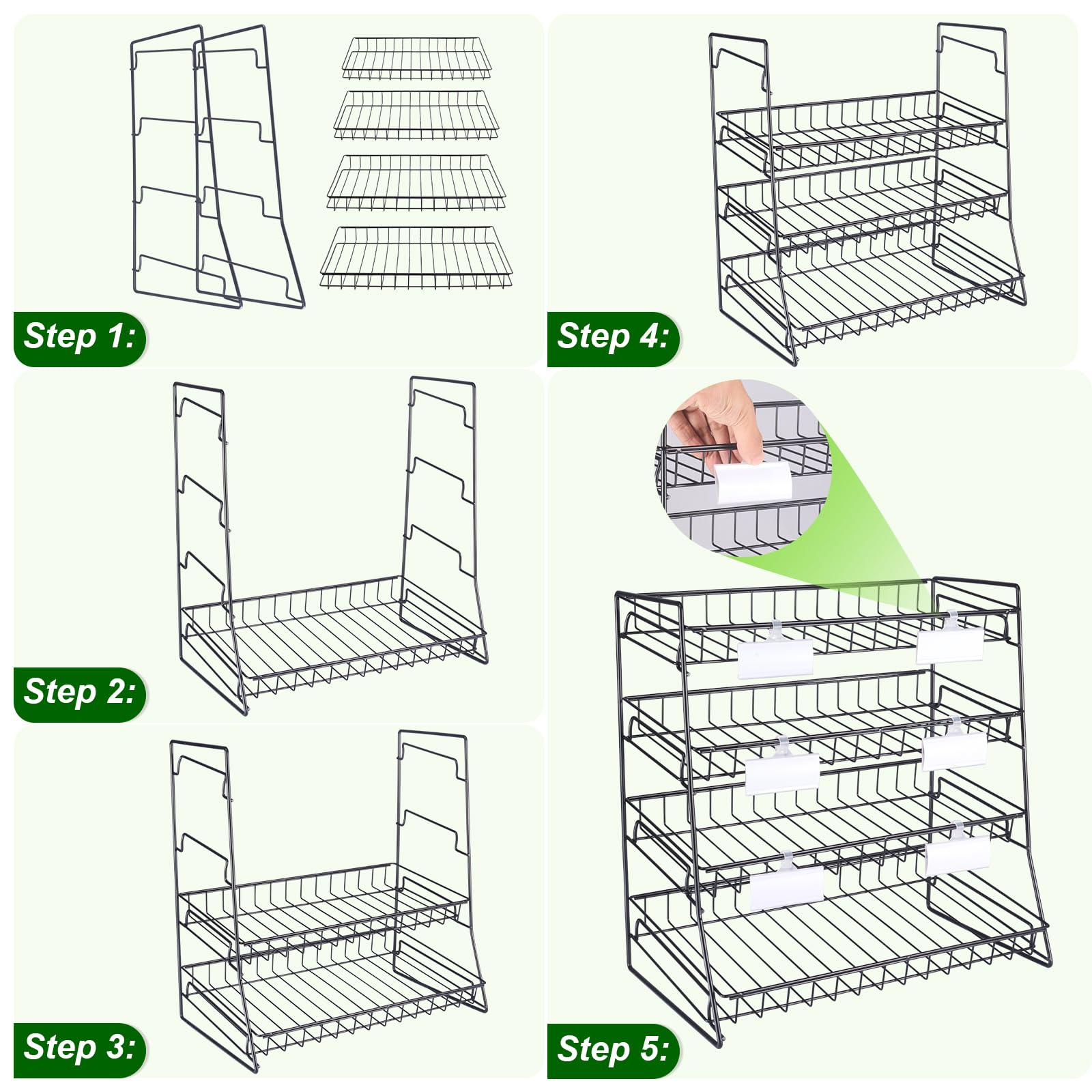 4 livelli di presentazione caramelle scaffale per caramelle, snack per bancone, snack, supporto per vendita al dettaglio, feste, cucina, negozi, ufficio