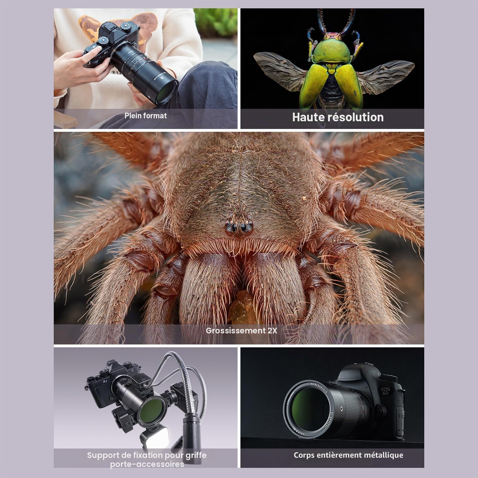 TTARTISAN Objectif 100mm F2.8 Macro 2X pour Nikon Z Monture Objectif à Mise au Point Manuelle pour la Photographie Miniature