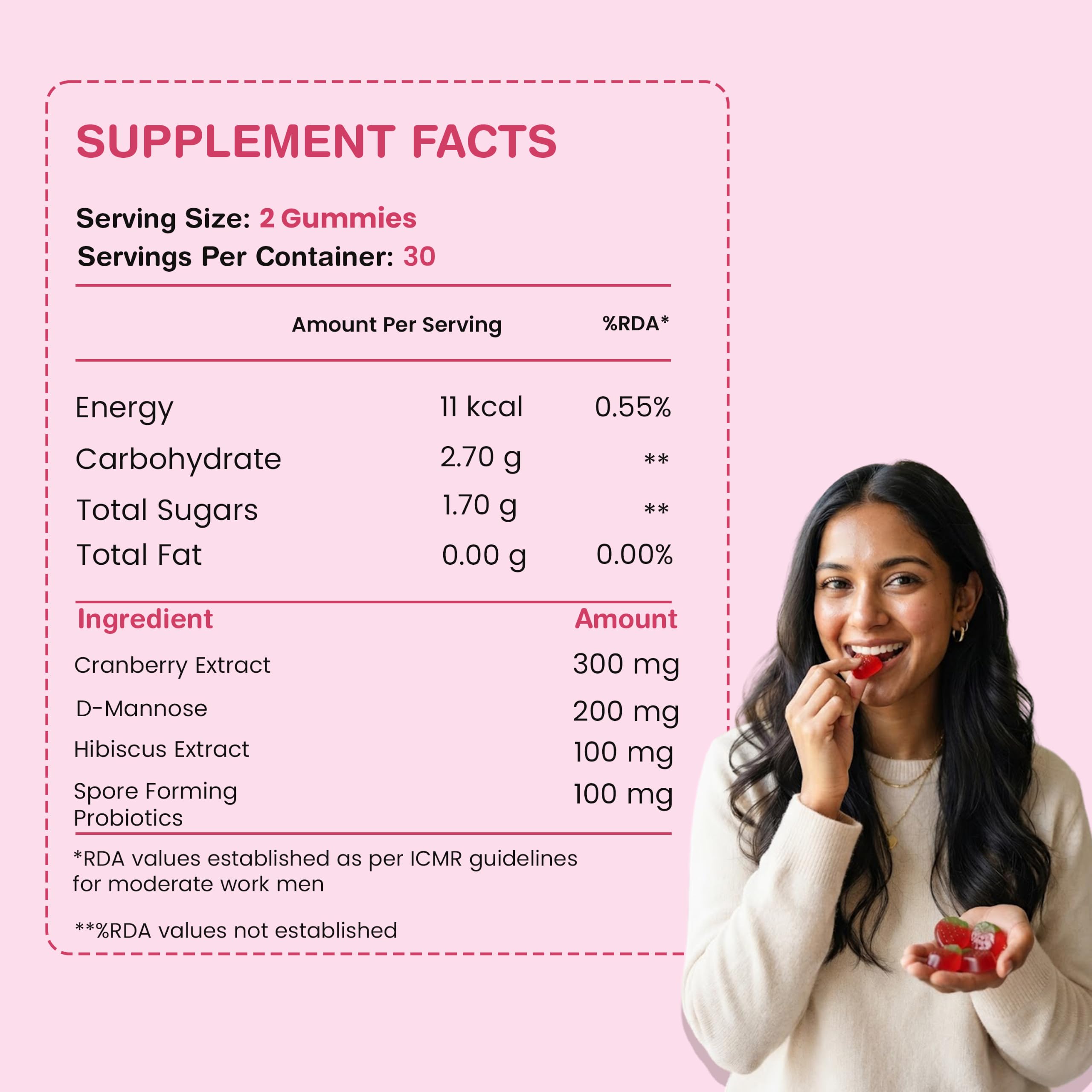Gut and Beyond UTI Relief Gummies 60 Count| Cranberry and Probiotic Formula | Supports Urinary Tract Comfort and Bladder Health | Vaginal Microbiome Support | Women | Strawberry Flavour — Amazon image 2