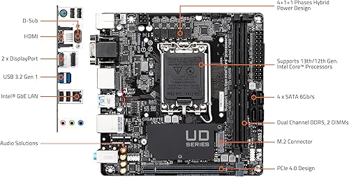 Miniatura 5 de GIGABYTE H610I (H610 IntelLGA 1700 Mini-ITX DDR5 Single M.2 PCIe 4.0 USB 3.2 Gen1 Intel GbE LAN Chipplaca madre)
