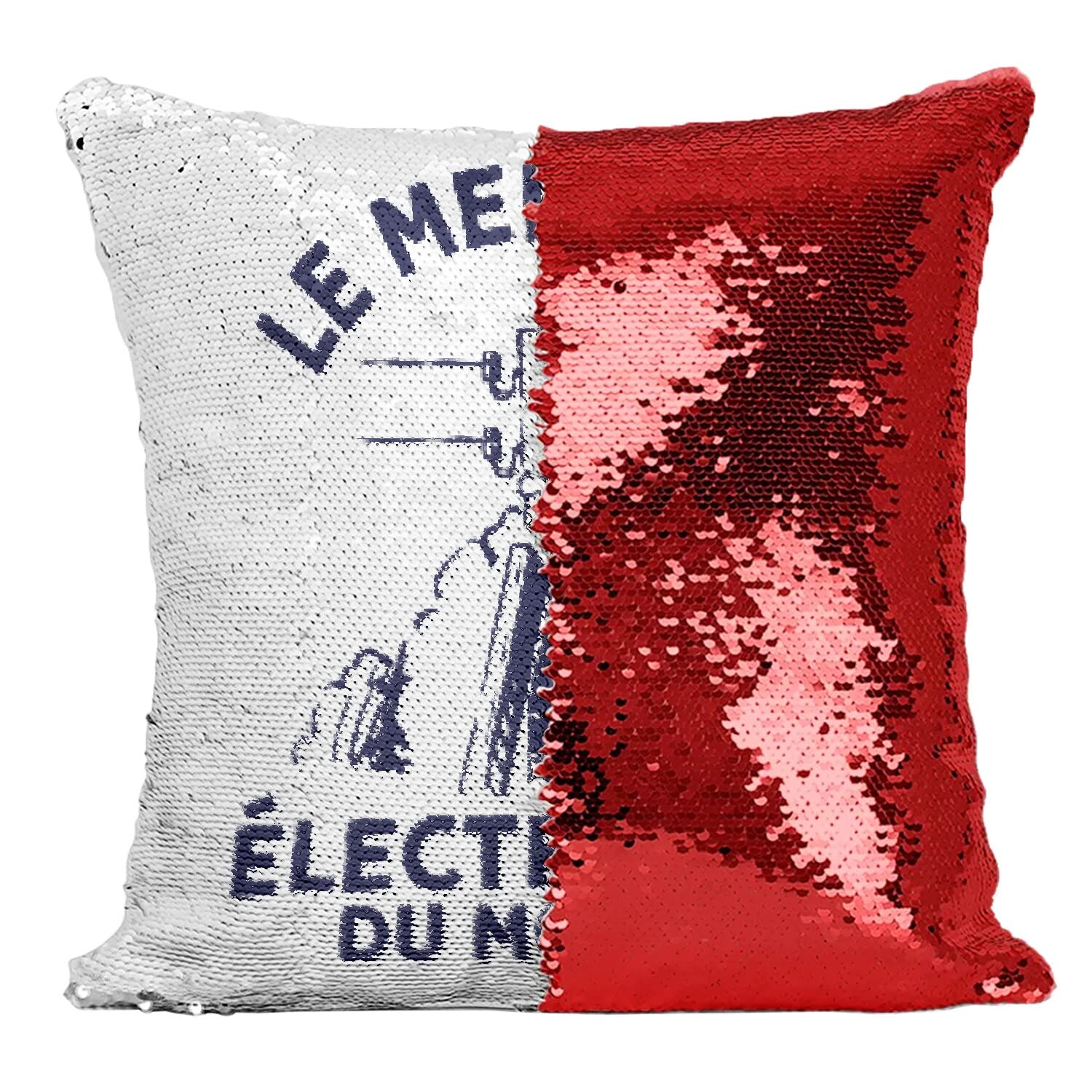 Coussin Sequin Paillettes Rouge Idée Déco Métier Électricien