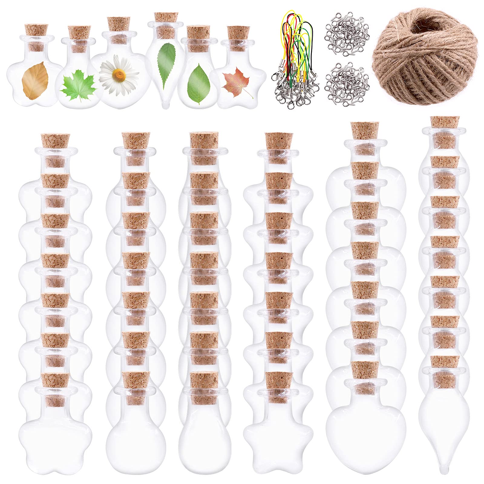 Keadic Small Glass Bottles with Cork Lids - Miniature Potion Bottles for DIY Crafts Decoration