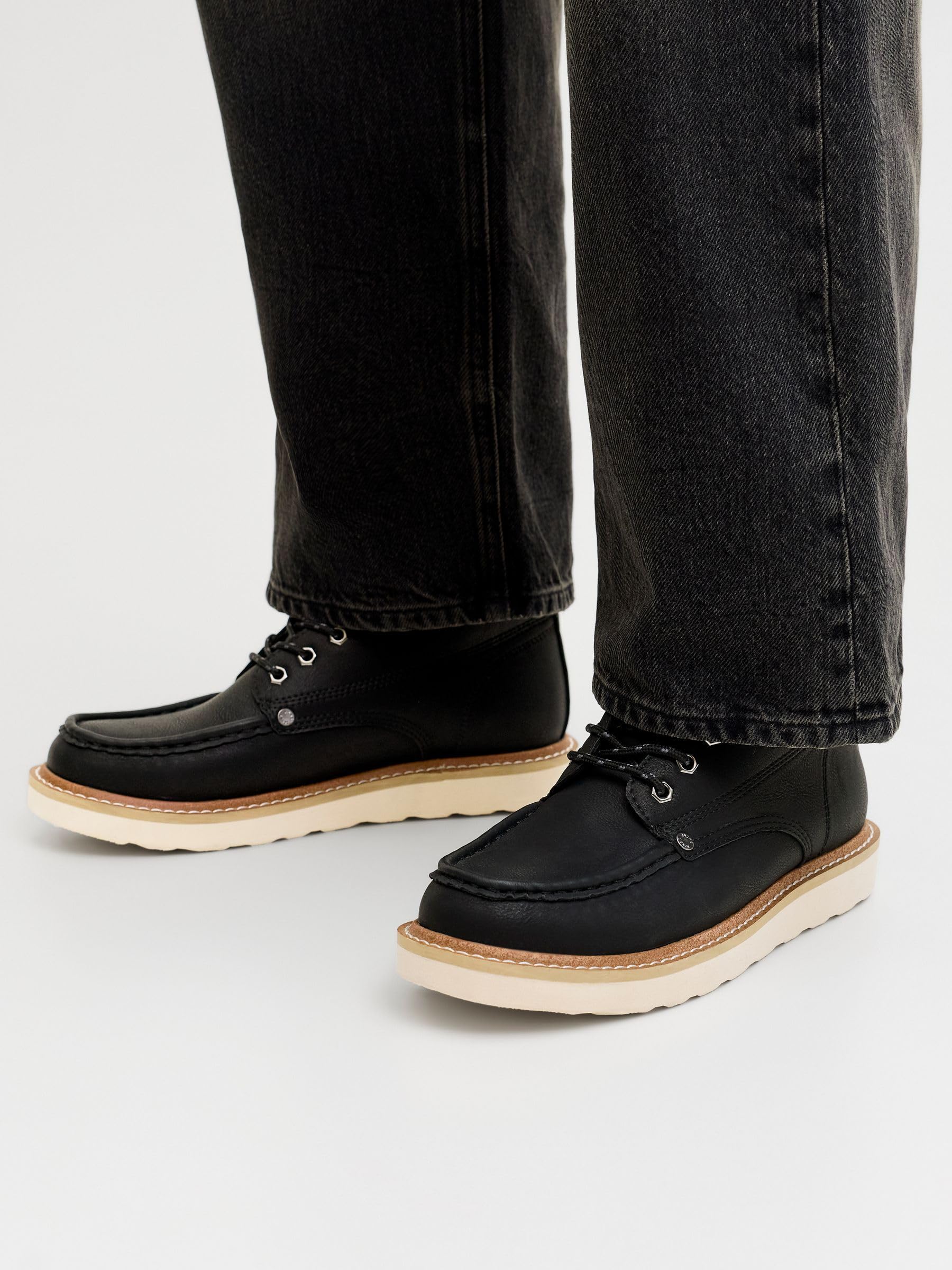 JACK & JONES Mężczyźni Jfwarchway Pu Moc Bootbotki sznurowane