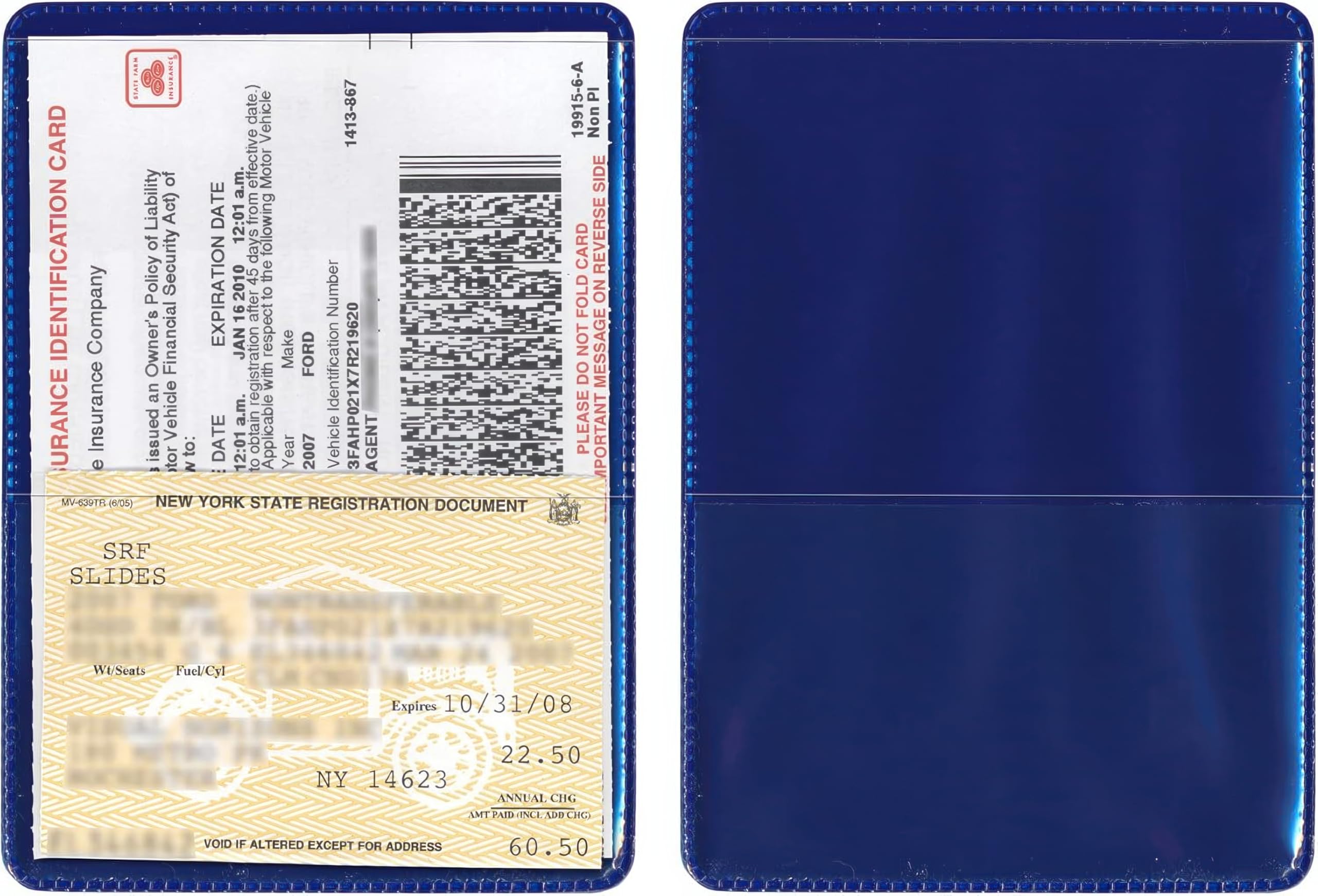 StoreSMART - Navy Blue-Back Auto Insurance & ID Card Holders - 300 Pack - RFS20-NB-300