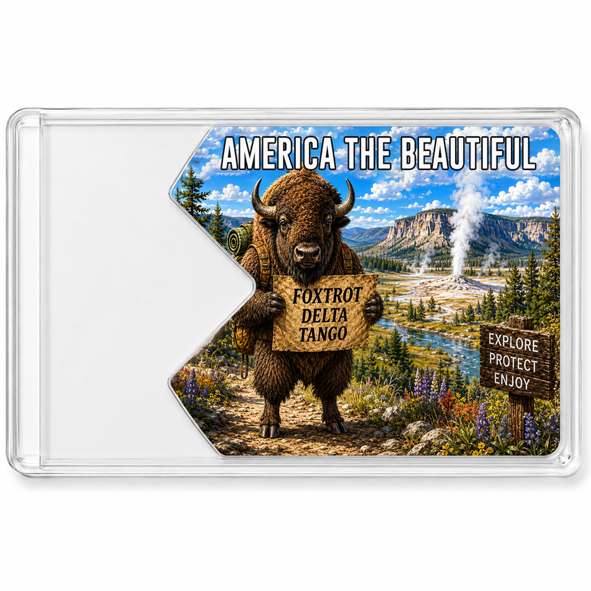 Bison National Park Pass Sleeve, America the Beautiful Pass Holder