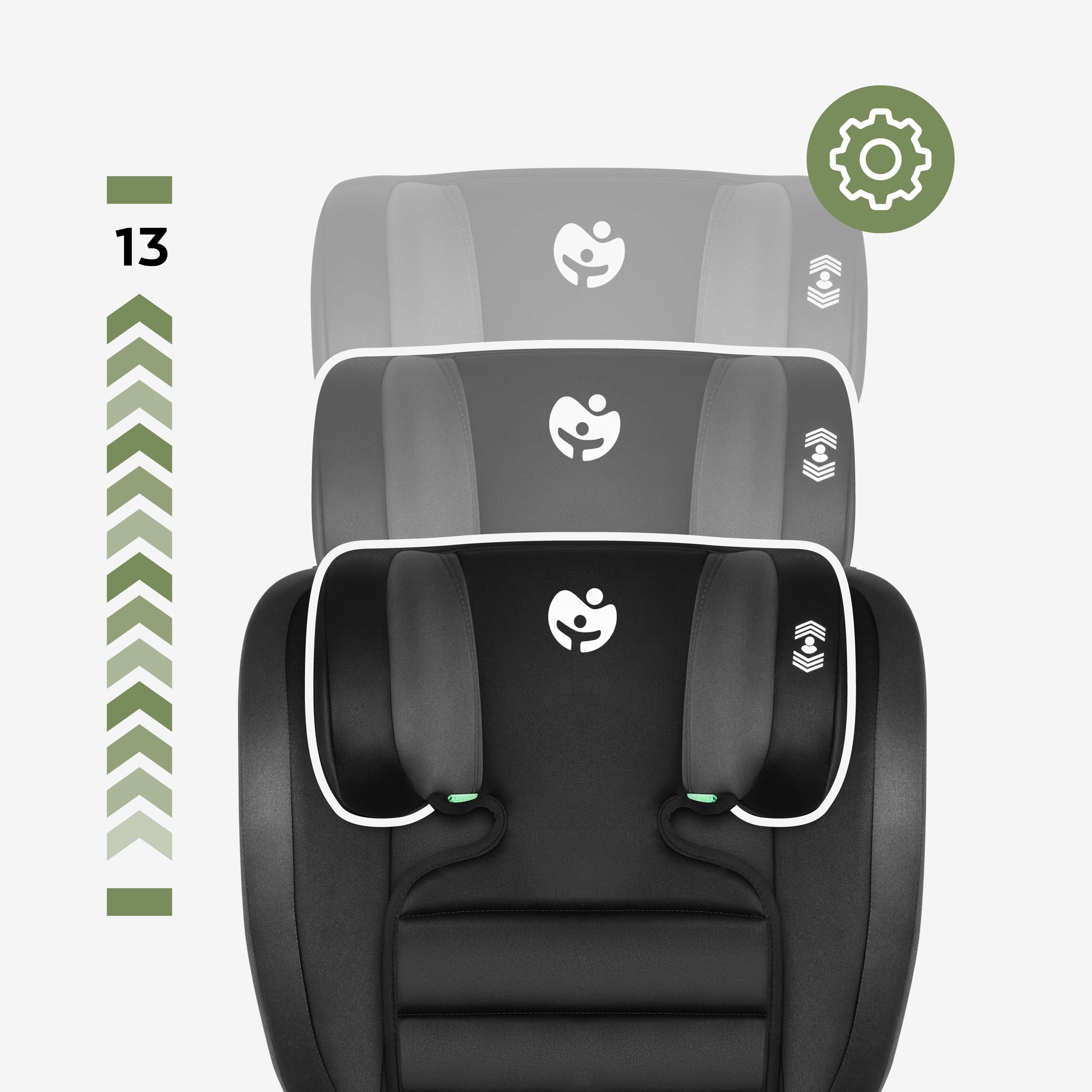 Tulano Joy 25 fotelik samochodowy dla dzieci 15-36 kg z Isofix – grupa 2/3 fotelik samochodowy 100–150 cm – podwyższenie siedziska dla dzieci – zagłówek z regulacją wysokości – pokrowiec nadaje się do