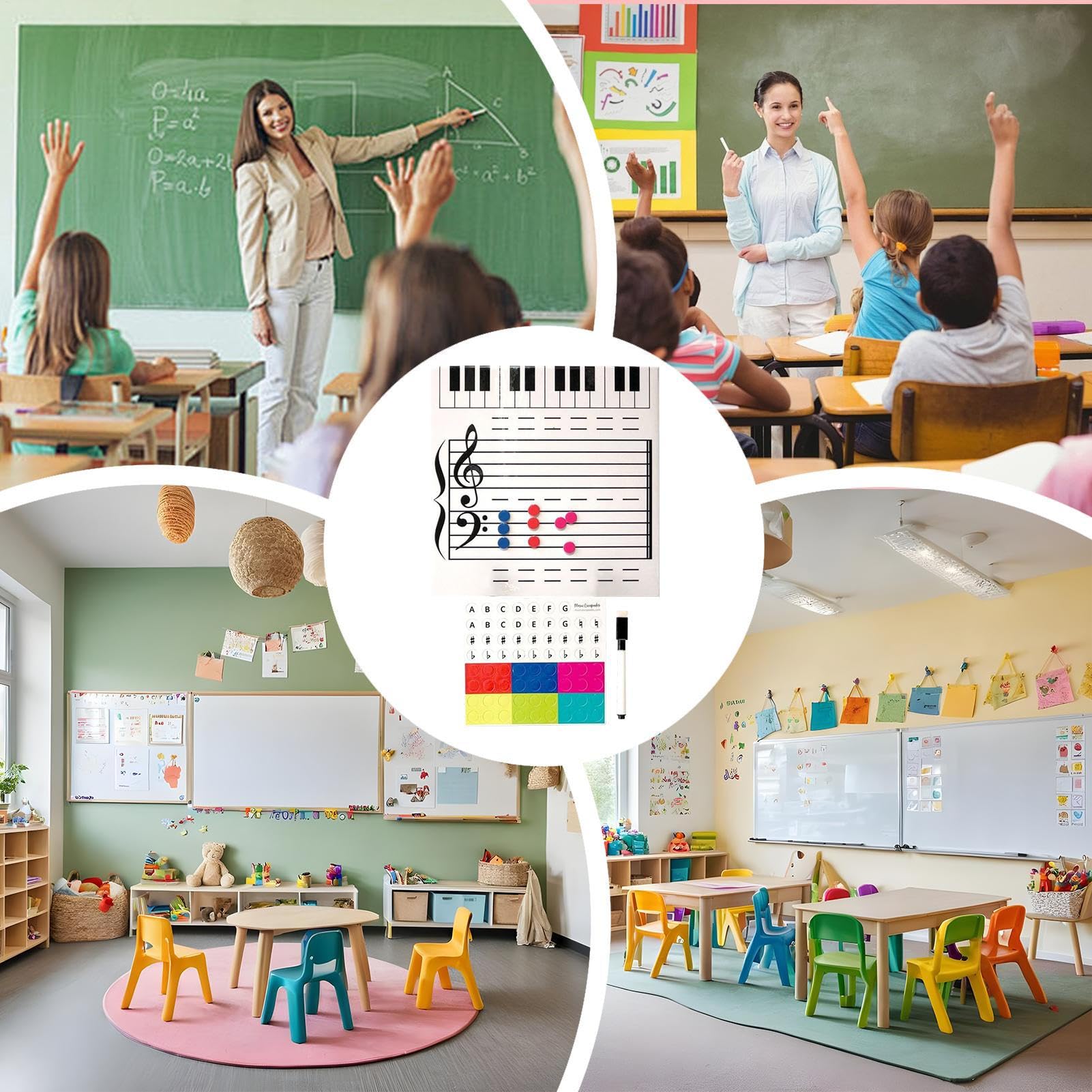 Trocken abwischbare Tafel für Musiknoten – doppelseitig, magnetisch, mit Marker, für Klassenzimmer und Lehrer, tragbares Whiteboard für Musiker und Chora