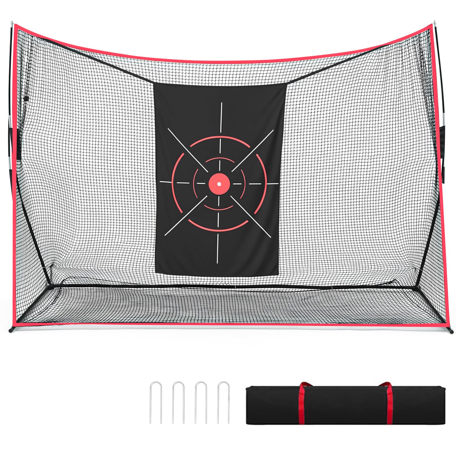 Capsste Golf Practice Net for Backyard, 10x7 FT Large Golf Net with Frame and Carry Bag, Ideal for Driving, Chipping, Pitching and Swing Training, Indoor Outdoor Use (10x7ft with Target)
