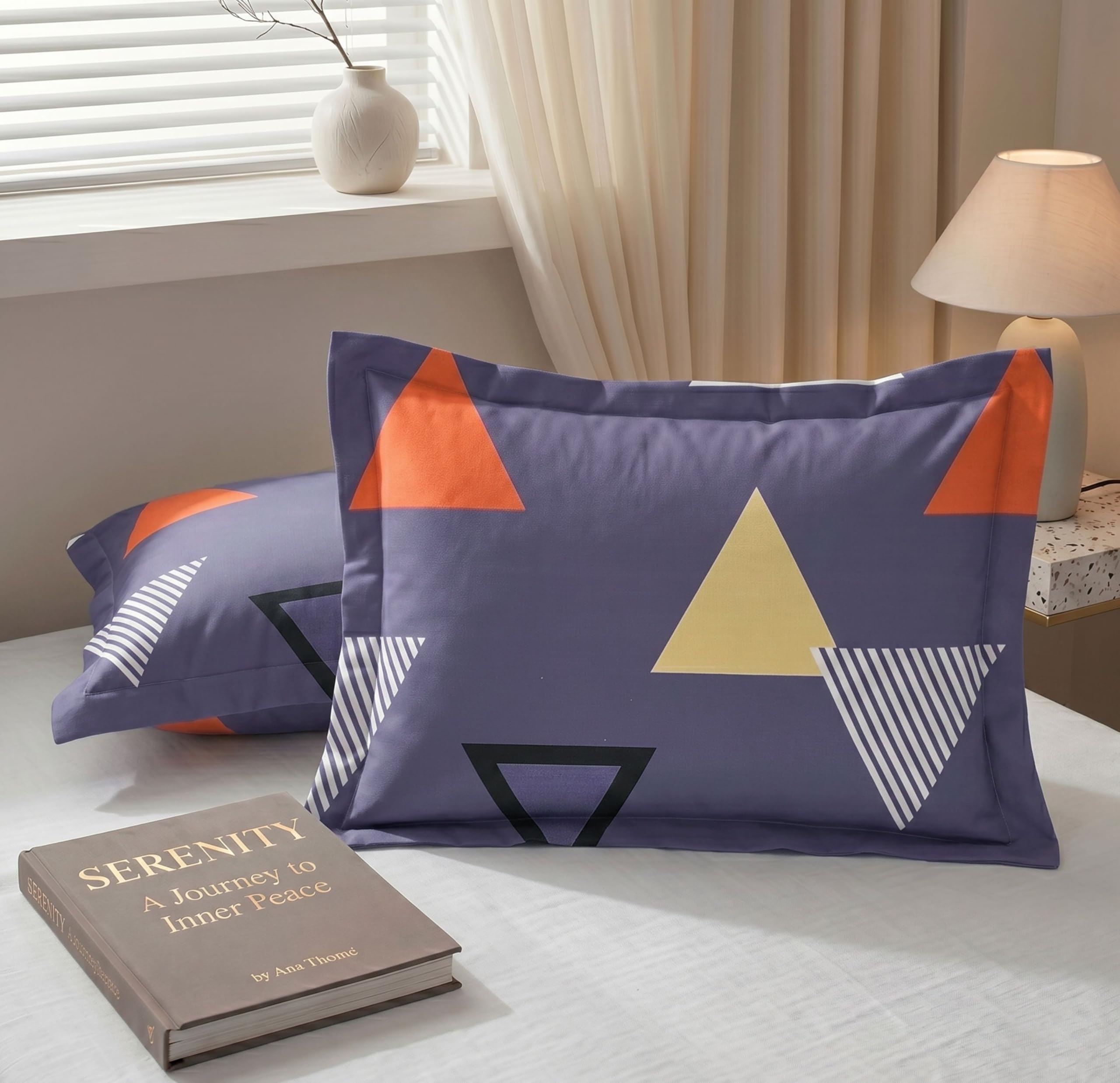 BSB HOME Cotton Pillow Covers Pack of 2, 210 TC Soft Breathable Hypoallergenic Pillow Cases, Fade Resistant Bed Pillow Covers, 17 x 27 Inches (43 x 69 cm) (Slate Blue)