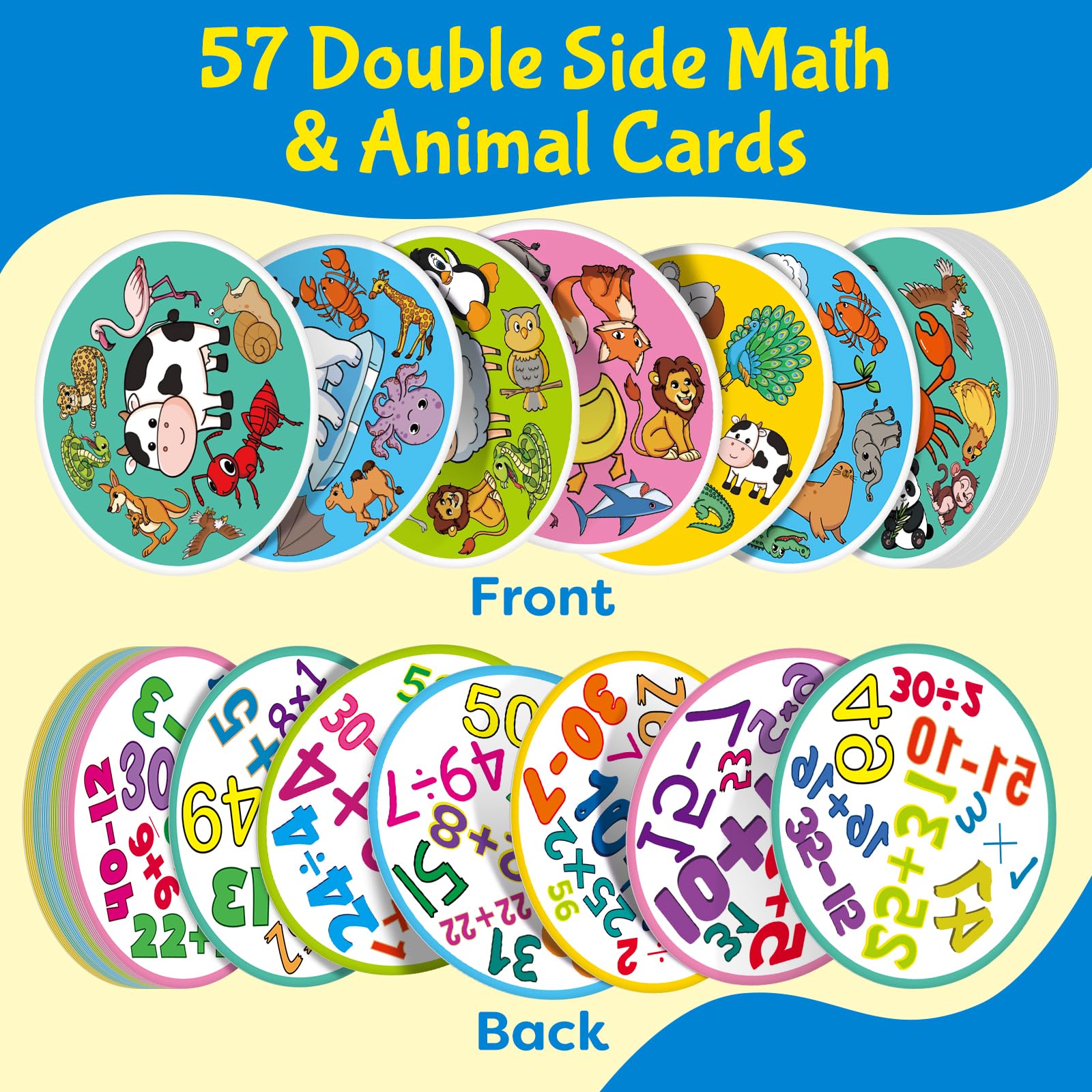 Edulok Match Game Quick Memory Card Game,Fun Math Learning Card Math Game,Quick Reflexes Cards Animal Table Piles Games,Visual Perception Family Games,Preschool Classroom Homeschool Supplies
