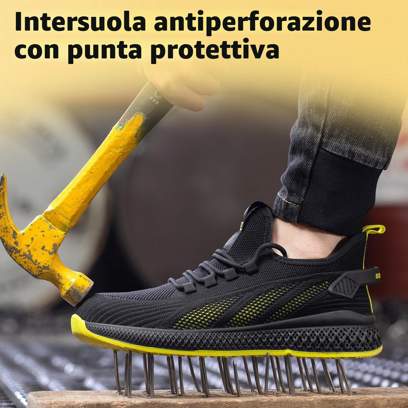 SPIEZ Scarpe Antinfortunistiche Unisex con Puntale Composito, Leggero Scarpe da Lavoro Antiforatura per Uomo e Donna, Comode Sneakers alla Moda da Lavoro e da Indossare Quotidiana