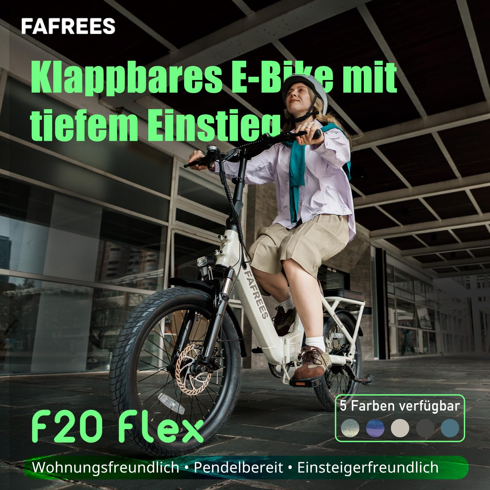 Fafrees F20 Flex Elektrofahrrad E-Bike Klapprad 20 Zoll, Ebike Herren Damen 250W 25km/h, 36V 20Ah/25Ah Akku, Pedelec Drehmomentsensor, Reichweite 100-200km