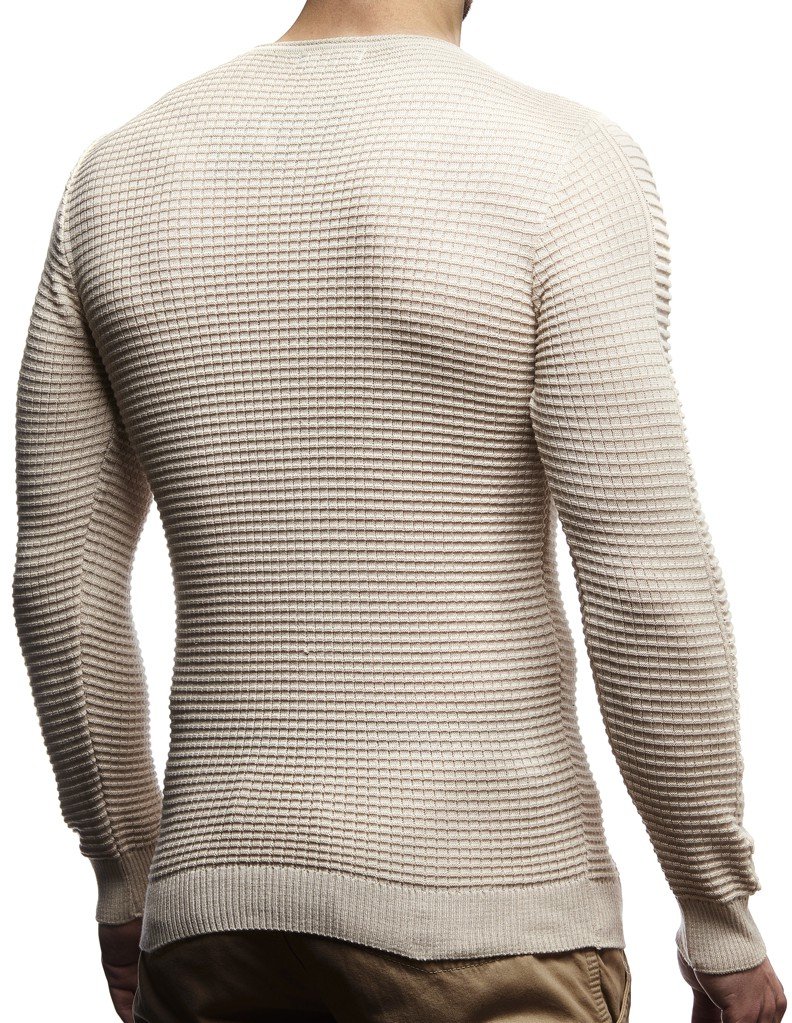 Leif Nelson Strickpullover Herren Rundhals - Dünner Männer Strick Pullover für Winter & Sommer - Coole Crewneck Männer Pullover mit Rundkragen