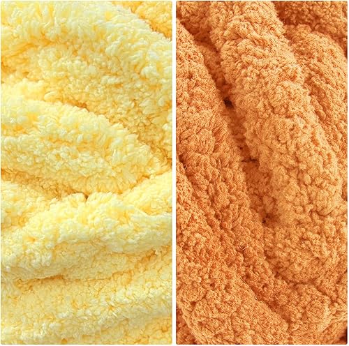 Vista 213 de HOMBYS Paquete de 8 hilos gruesos surtidos para tejer a ganchillo, hilo súper voluminoso, grande, suave y esponjoso, hilo de felpilla grueso para 4