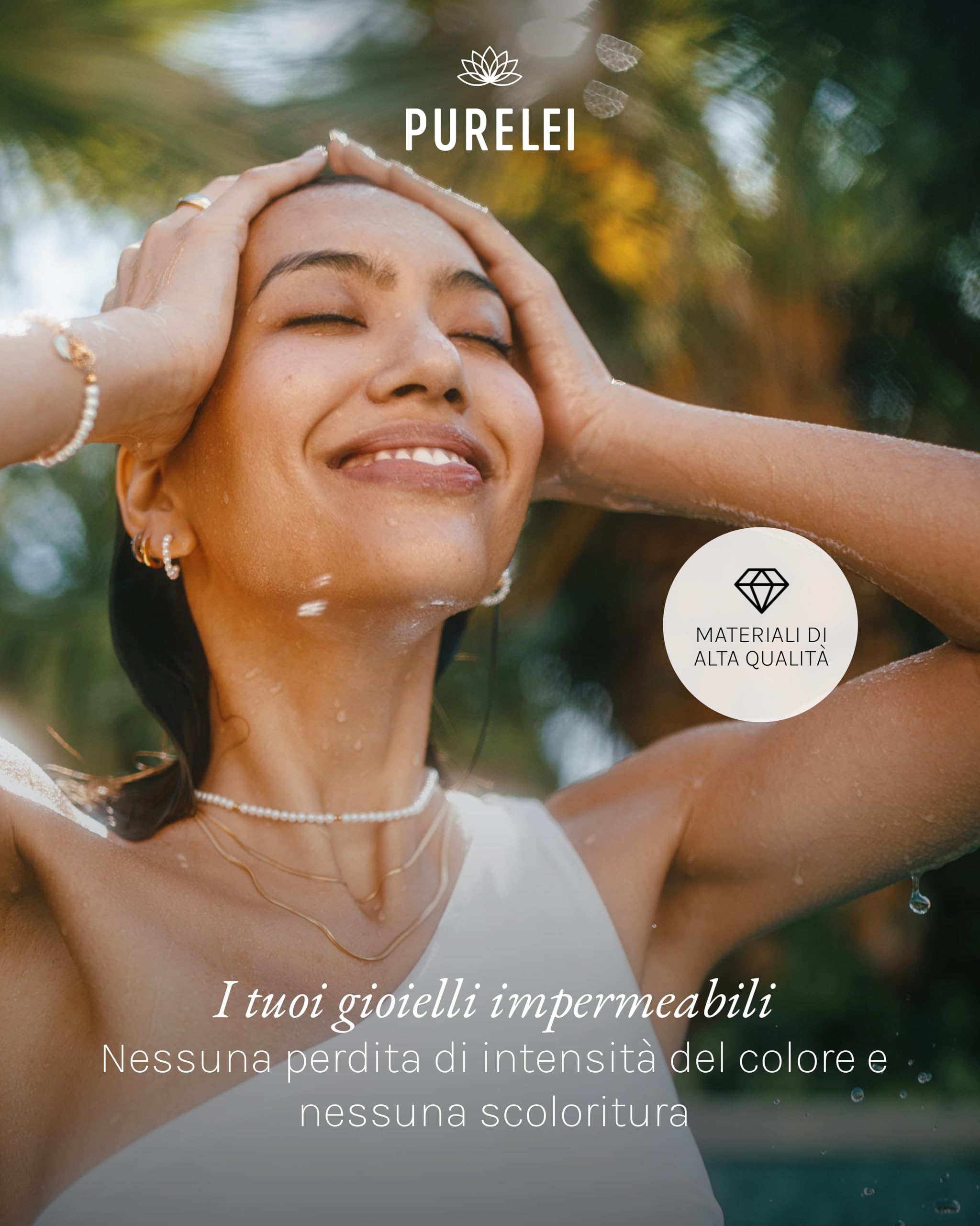 PURELEI® Pure Soul - Orecchini da donna, impermeabili, con perle in acciaio inox, idea regalo per donna