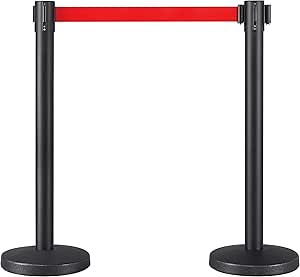 Set 2 Paletti Delimitazione Yaheetech Con Nastri Retrattili - Transenne Per Code, Eventi E Negozi - Foto 12