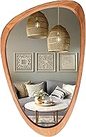 WallBeyond Asymmetrical Irregular Wall Mirror, Solid Pine Wood Frame, 30x19 Inch Modern Decor for Bedroom Living Room Entryway