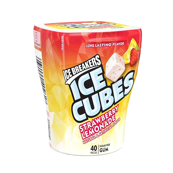 Chicle Ice Breaker Ice Cubes Sabor Fresa Limonada, 40 Unidades miniatura 3