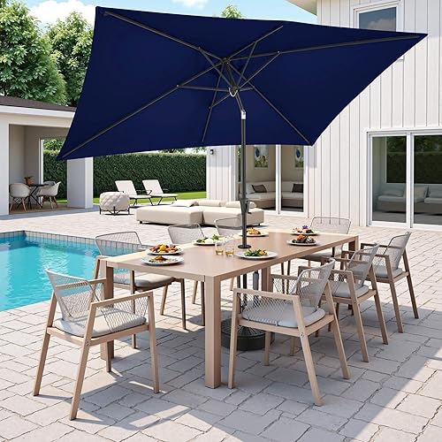 Miniatura 4 de FLAME&SHADE Sombrilla de mesa de patio de 9 pies con inclinación