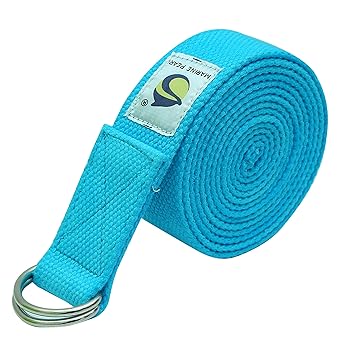 Marine Pearl Super Soft 8 Ft Organic Cotton Yoga Strap - Perfect For Stretching, Holding Poses Etc