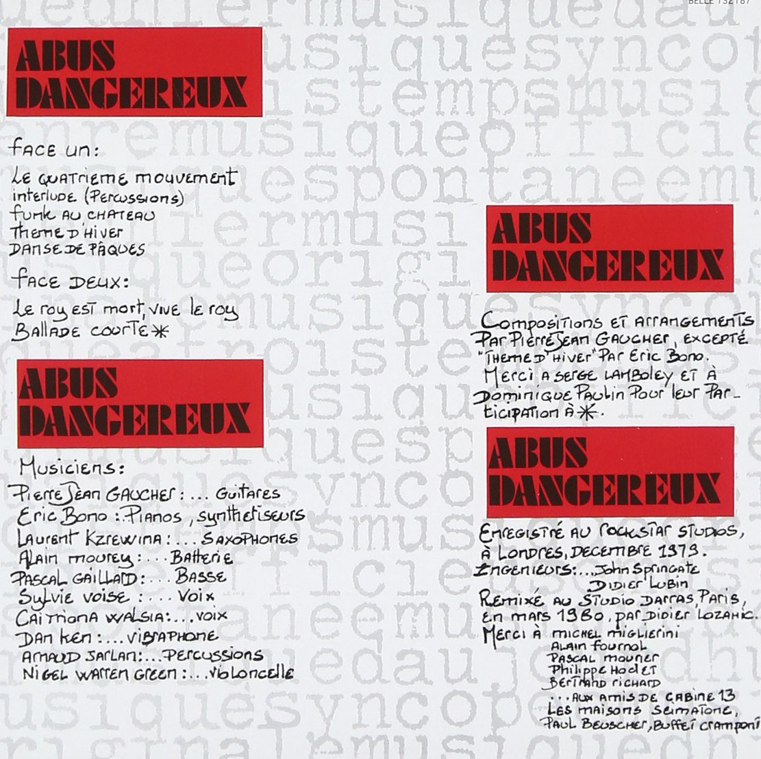 ABUS DANGEREUX - Le Quatrième Mouvement - Disque CD