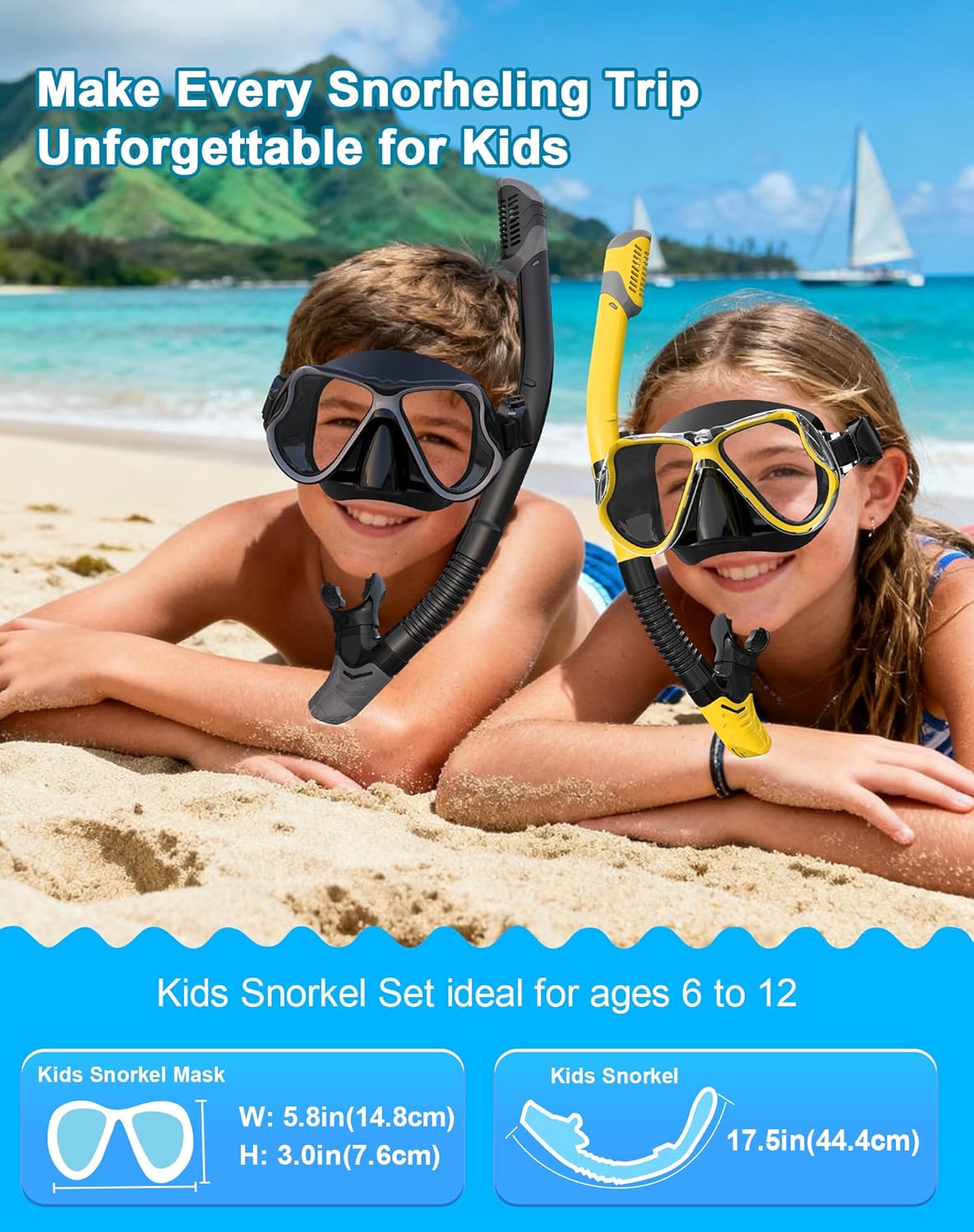 Greatever Dry Snorkel Set,Panoramic Wide View Anti-Fog Scuba Diving Mask,Professional Snorkeling Gear for Adults Kids - Image 6