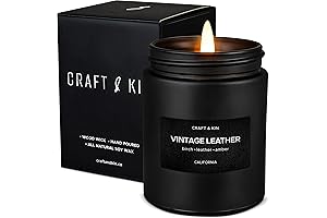 Masculine Aromatherapy Candle: Vintage Leather Scented Candle for Men