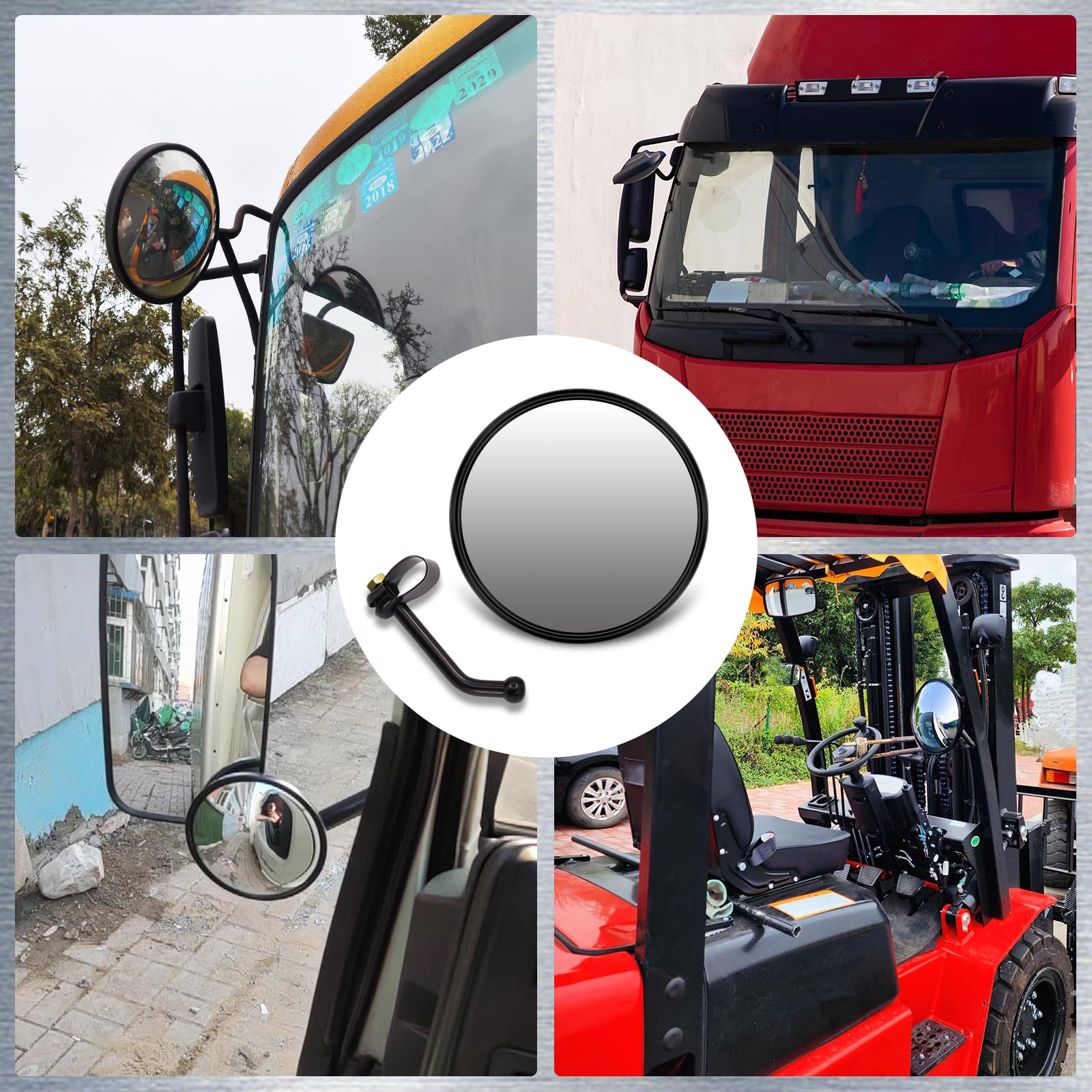 5-Inch Round Convex Truck Mirrors - 2-Pack Stud Mount For Blind Spot Elimination