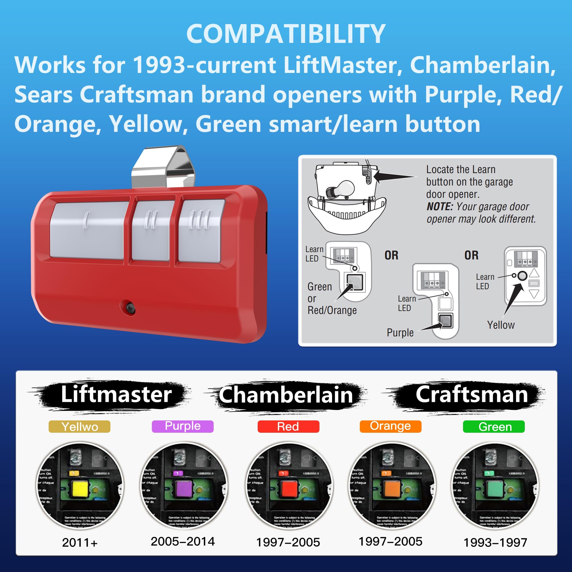 Snapklik.com : Garage Door Opener Remote For Chamberlain Liftmaster ...
