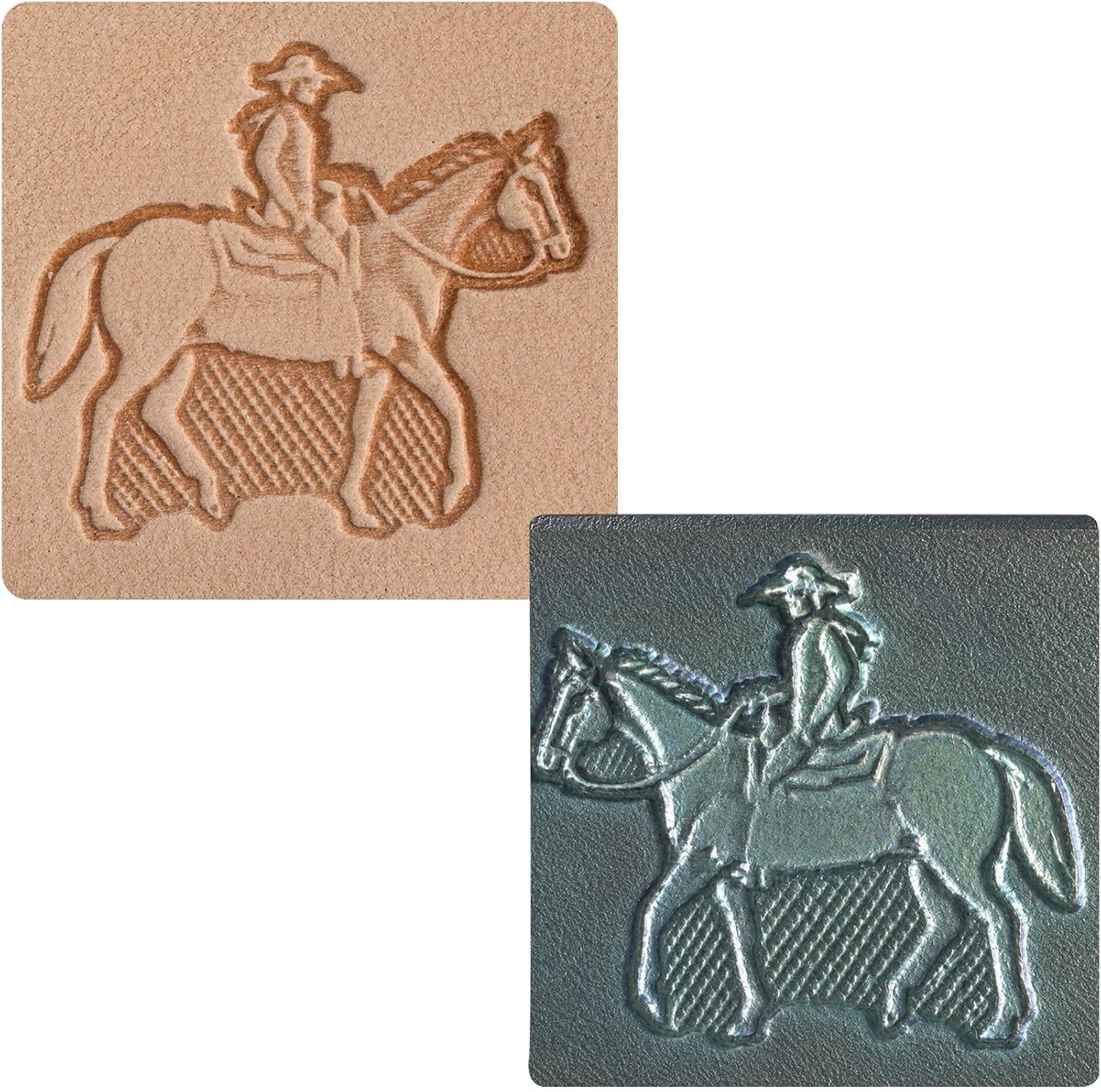 Tandy Leather Craftool 3-D Stamp Head Horse and Rider - Precision Crafted