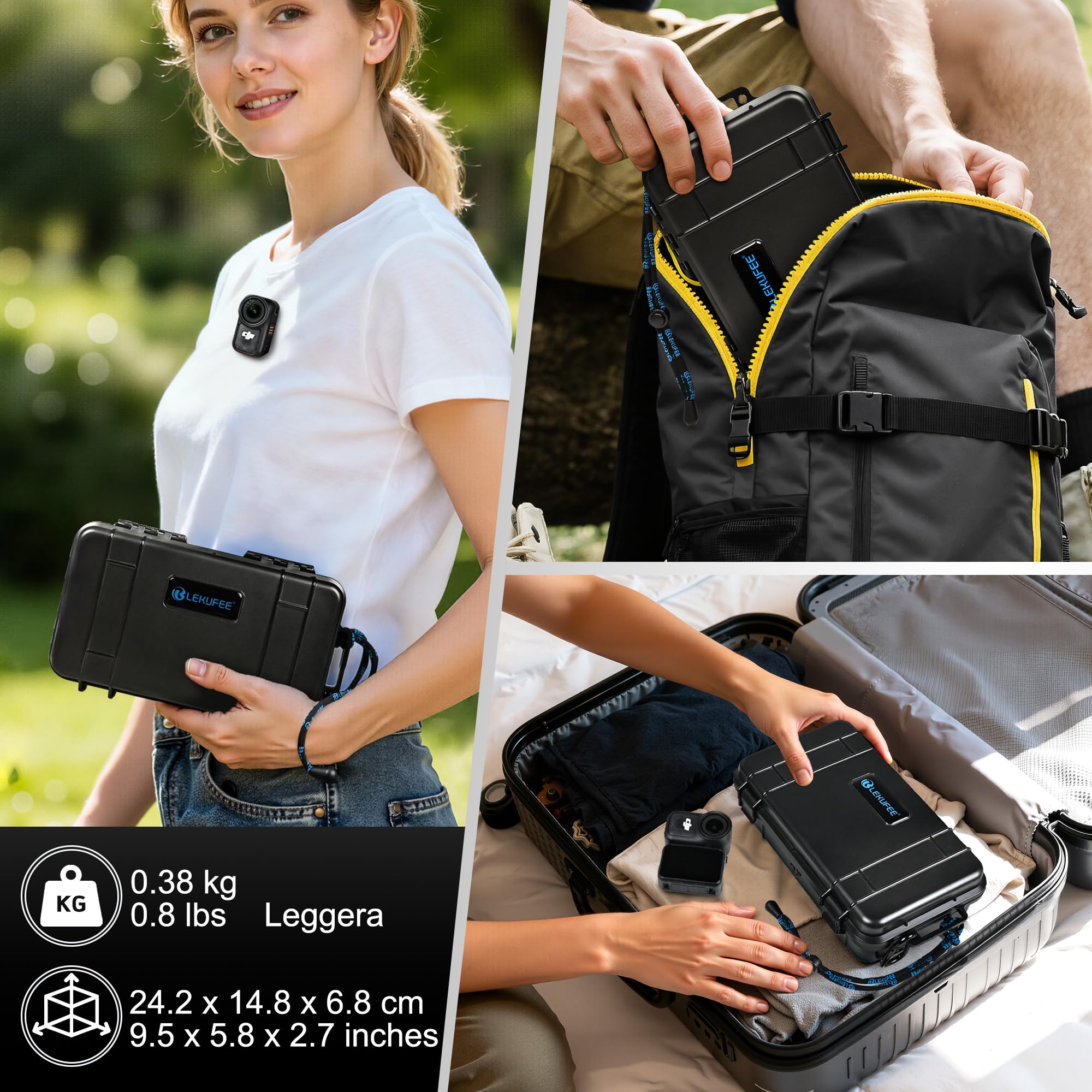 LEKUFEE Custodia Rigida da Viaggio Impermeabile per DJI Osmo Nano Combo Standard e accessori (solo borsa e custodia)