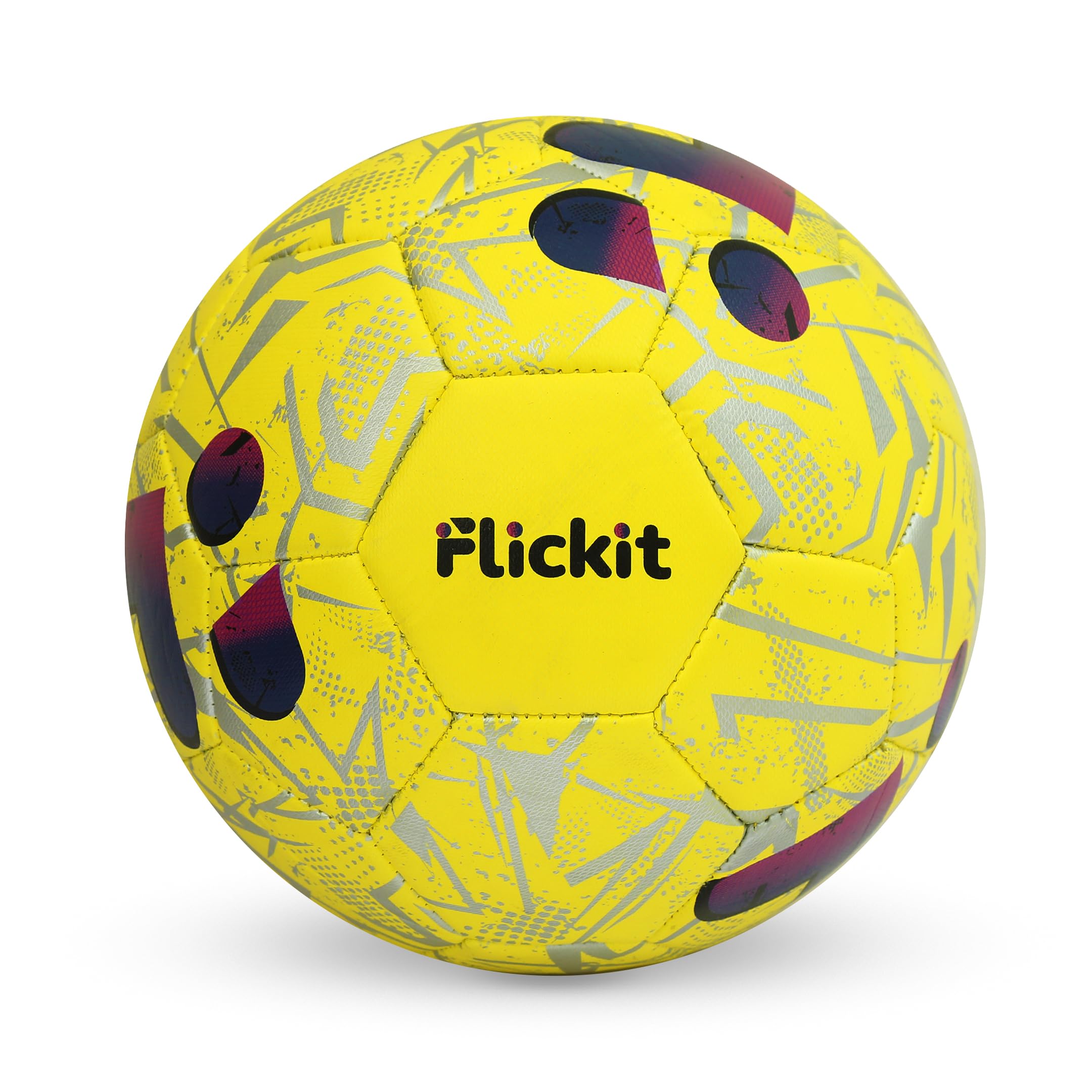 FLICKIT Smart Football Size 5 - Professional Match Ball | Grained PU Stitched Training Football for All Ages | Ideal for Ground, Grass, and Artificial Turf | Indoor & Outdoor