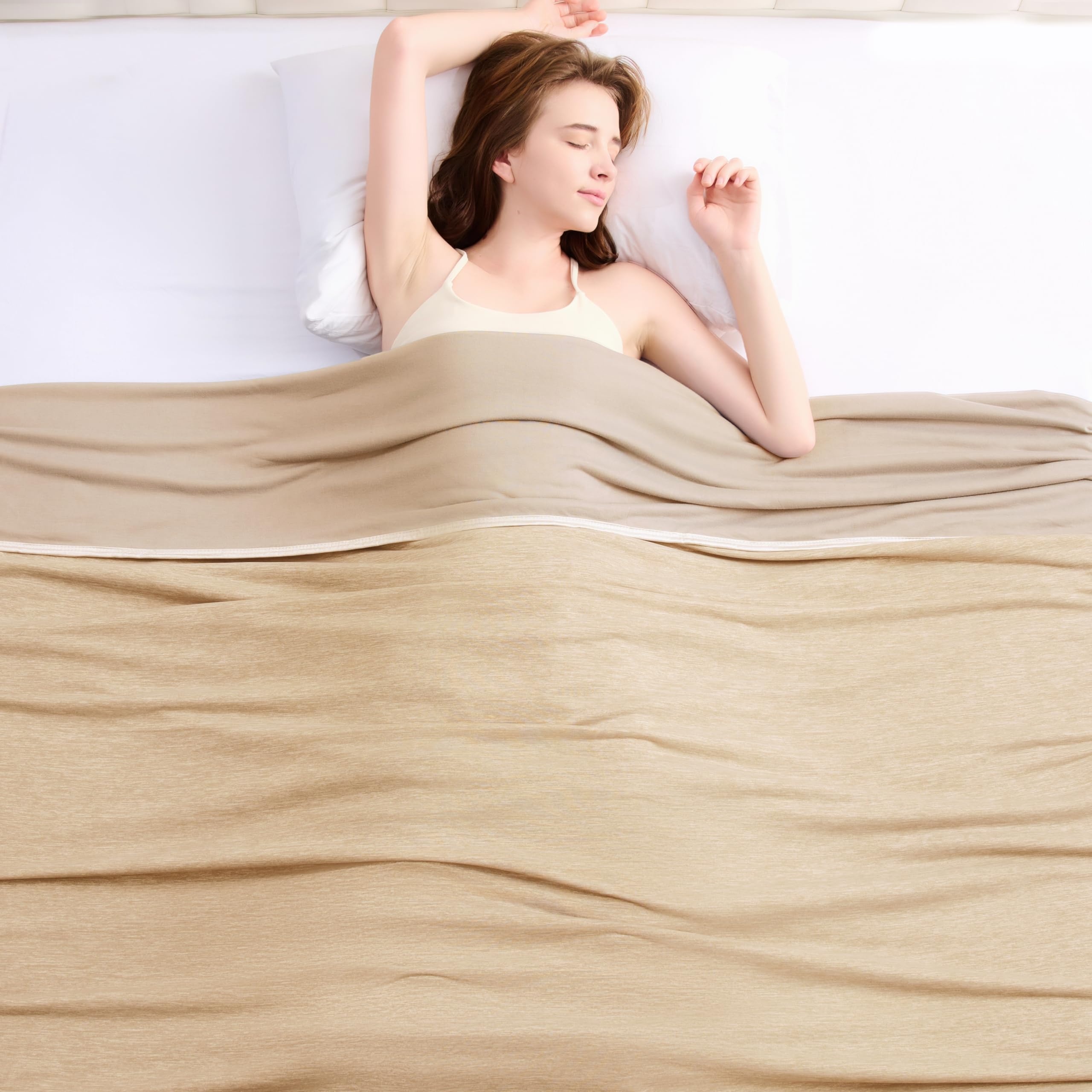 TOPCEE Cooling Blanket(60"x90"Twin Size)for Night Sweats Absorbs Heat to Keep Adults, Children Cool on Warm Nights, Q-Max 0.5 Cooling blankets for Hot Sleepers, Ultra-Cool Lightweight Blanket for Bed