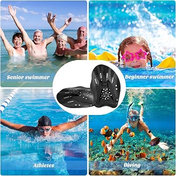 Skylety 3 Pairs Swim Paddles with Adjustable Straps