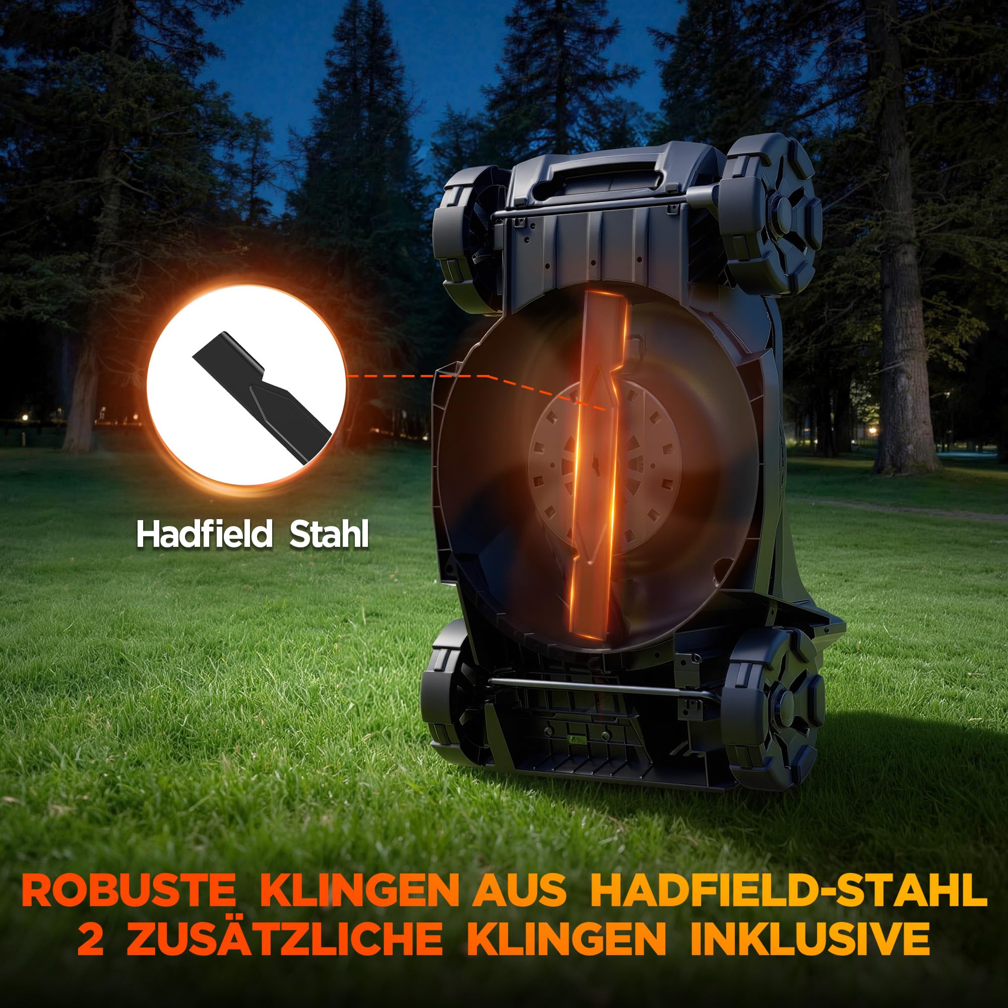 33 cm 20V Bürstenloser Akku-Rasenmäher für kleine Gärten | 20V 5,0Ah Akku & Ladegerät, 5-Stufen Höhenverstellung 25–65mm, 35L Grasfangkorb, Mulchmodus, 1 Ersatzklinge