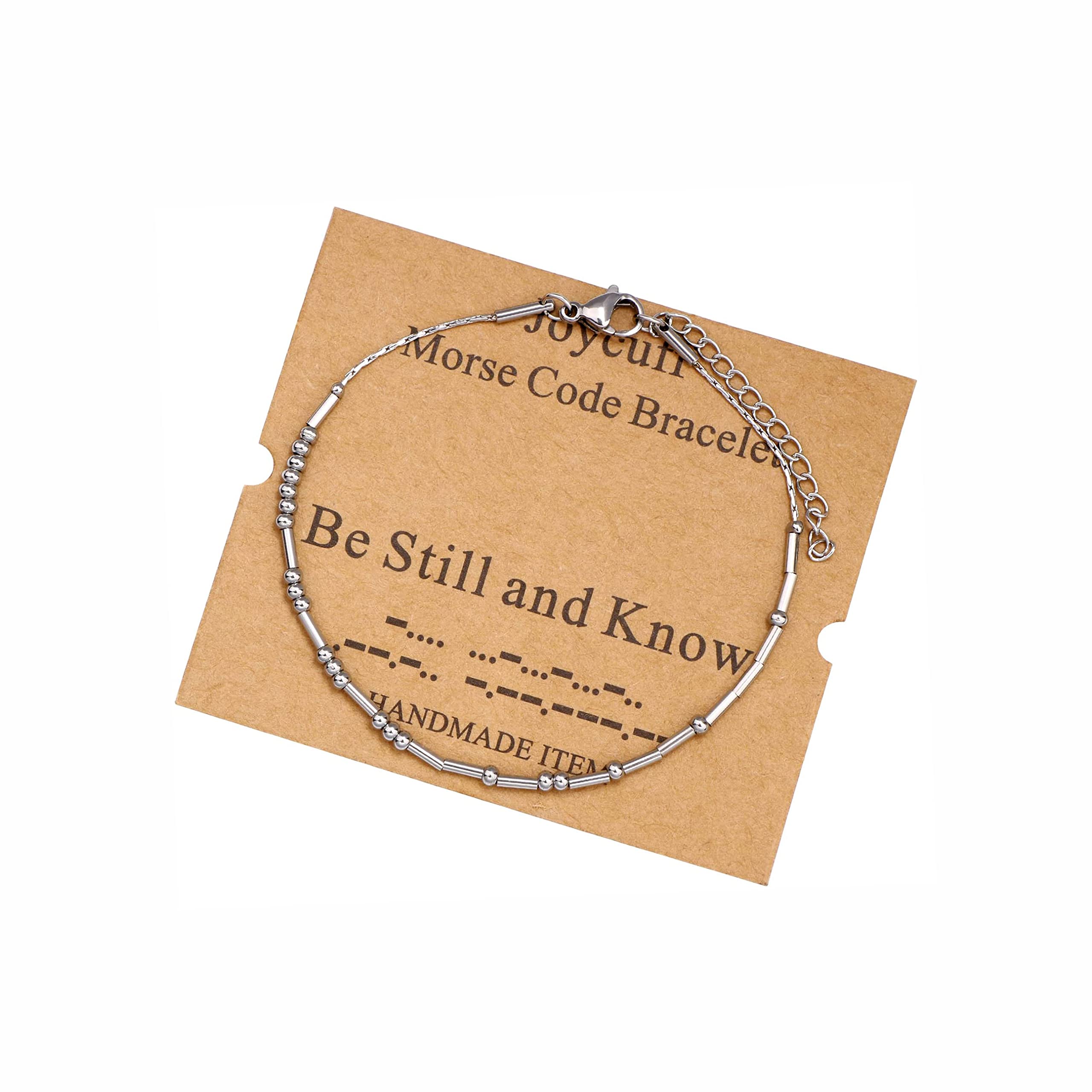 Morse Code Bracelets for Women, Gold Silver Stainless Steel Beads Bracelets