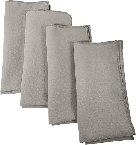LA Linen Paquete de 4 servilletas de mezcla de polietileno, servilletas de tela suave, lavables y reutilizables, resistentes a las manchas y a las