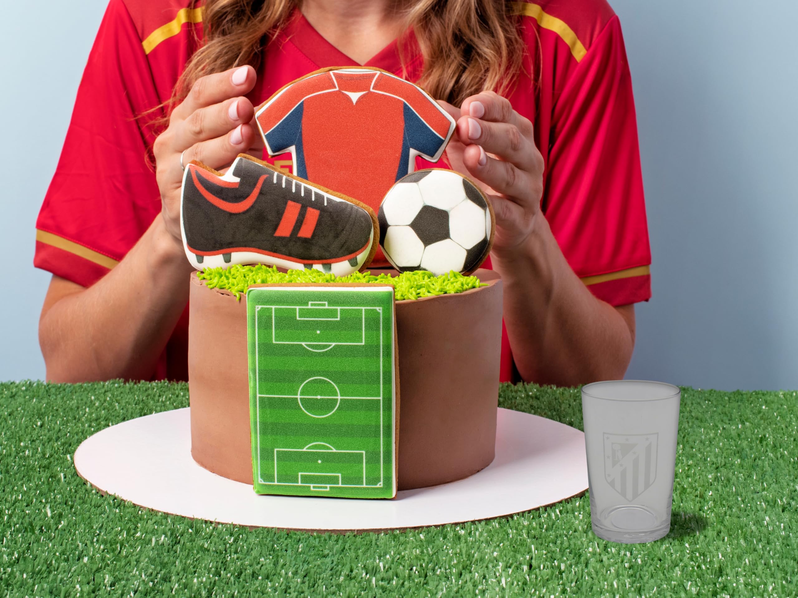 CYPBRANDS Atlético de Madrid Bicchiere da acqua resistente lavabile in lavastoviglie adatto microonde Prodotto ufficiale