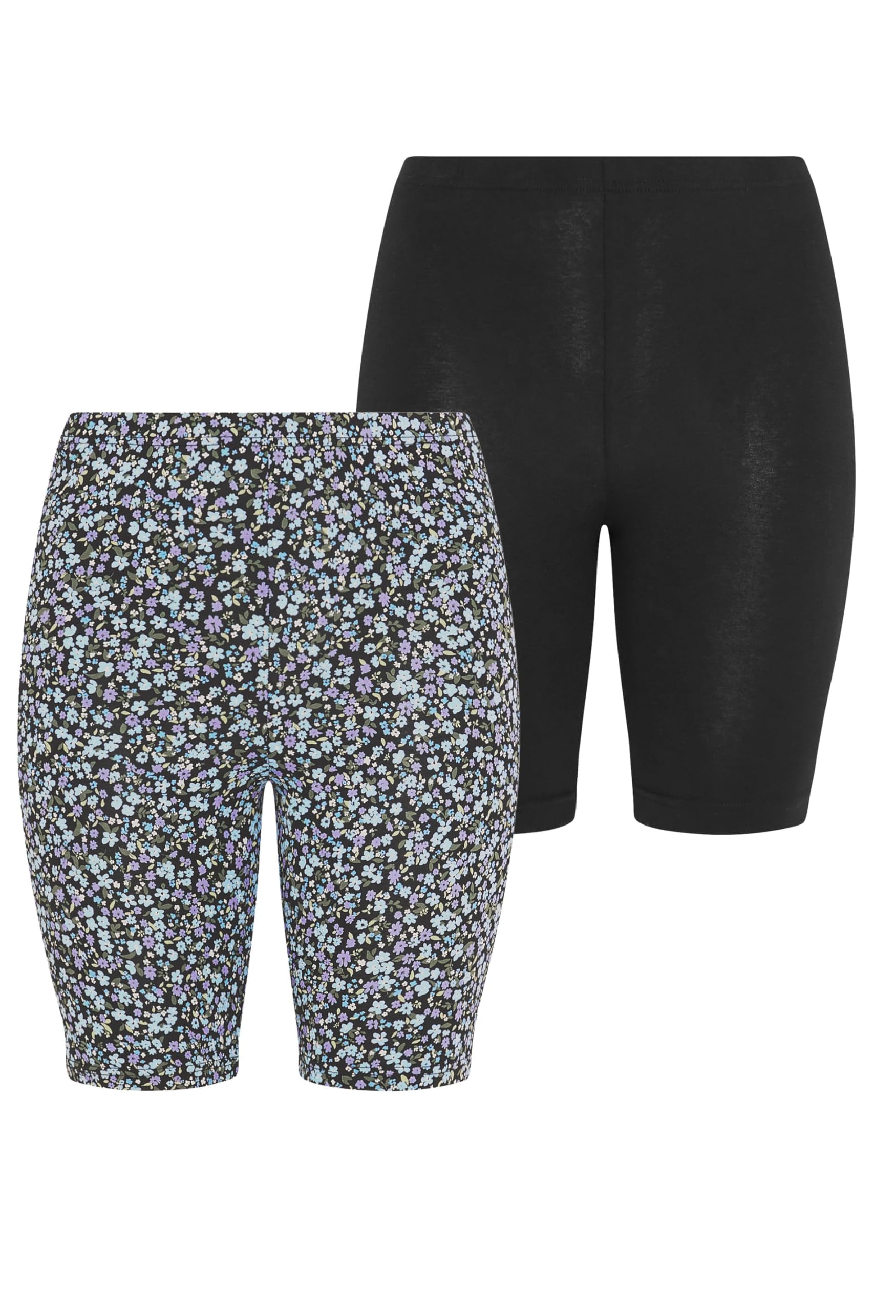 Yours Women's Multicolor 2 Pack Ditsy Cycling Shorts | Size: 30/32