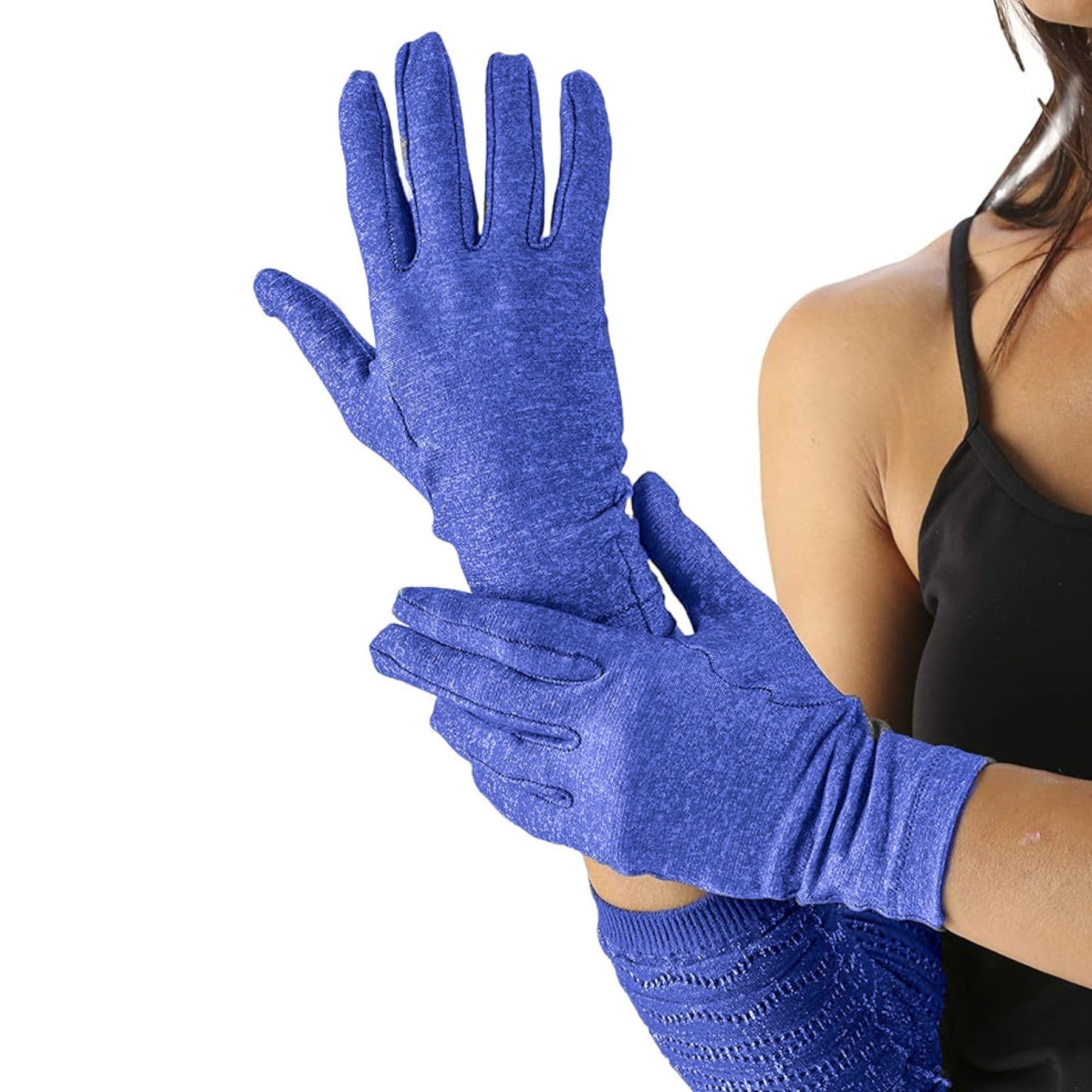 Spikenergy Guanti Per Artrosi Alle Mani Elettro Magnetoterapia - Usati come Polsiera per Tendinite, Artrite, 2Calzini Antimicotico in omaggio, Dispositivo Medico Detraibile-Made in Italy, Blu L-XL