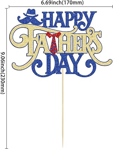 Miniatura 9 de Gyufise 1 decoración de pastel para el Día del Padre con purpurina negra para el Día del Padre con corona de sombrero para fiesta de cumpleaños,