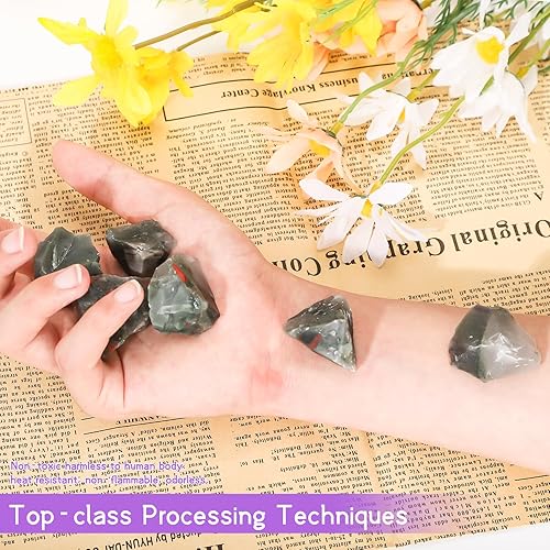 Miniatura 5 de 10 piedras naturales de sangre africana con cristales crudos a granel más grandes de 1 a 1.5 pulgadas, para curación de chakras, meditación, reiki,